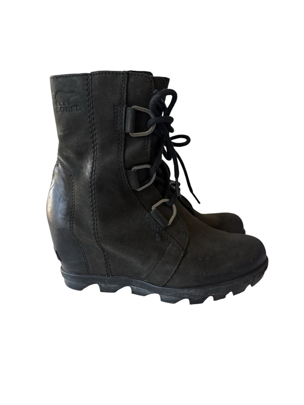 Sorel Joan of the Arctic Wedge II Lace Up Black Boot Size 6